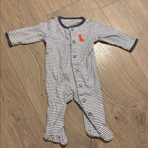Striped Button Baby Onesie with Fox